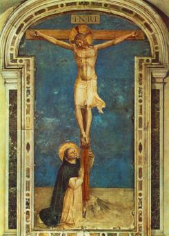 Fra Angelico, Kříž sv. Dominika, freska v konventu San Marco ve Florencii, 1445