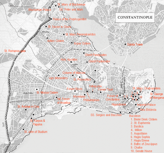 stationární místa v Konstantinopoli